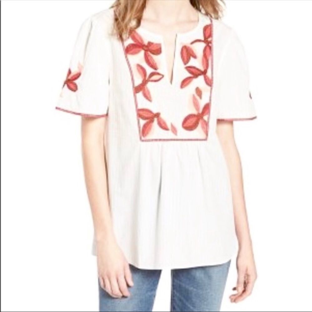 Madewell Fable Top Floral Embroidered XXS